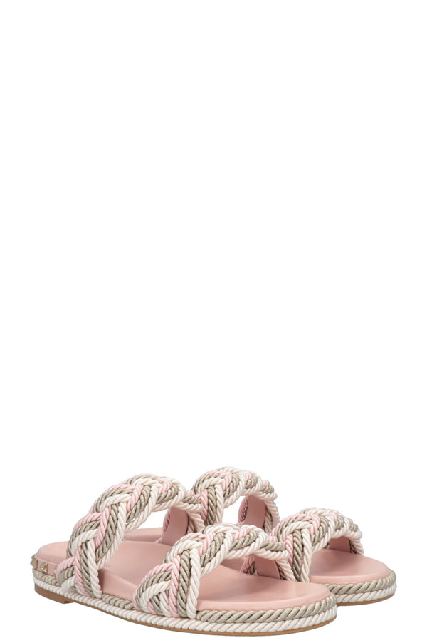 VALENTINO Rockstud Rope Sandals Pink