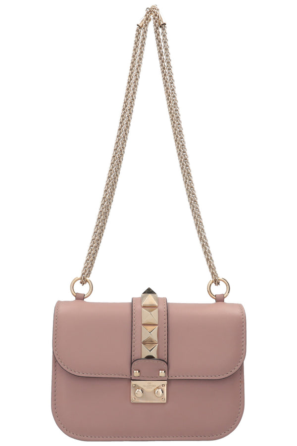 VALENTINO Glam Lock Bag Small Leather Blush Pink