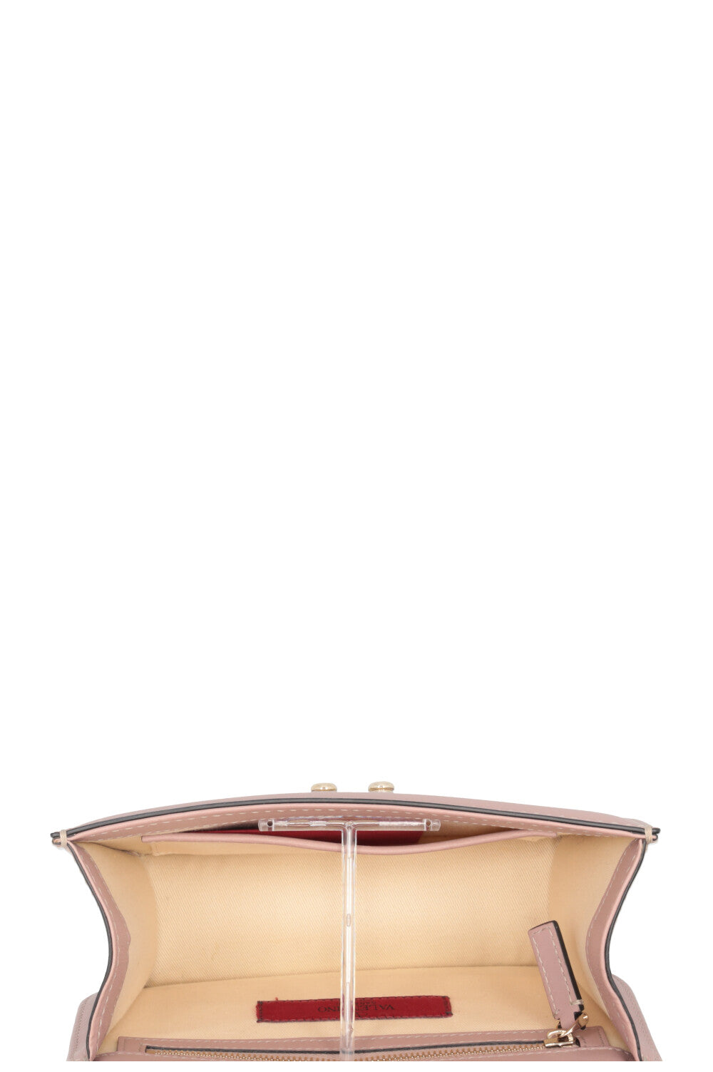 VALENTINO Glam Lock Bag Small Leather Blush Pink