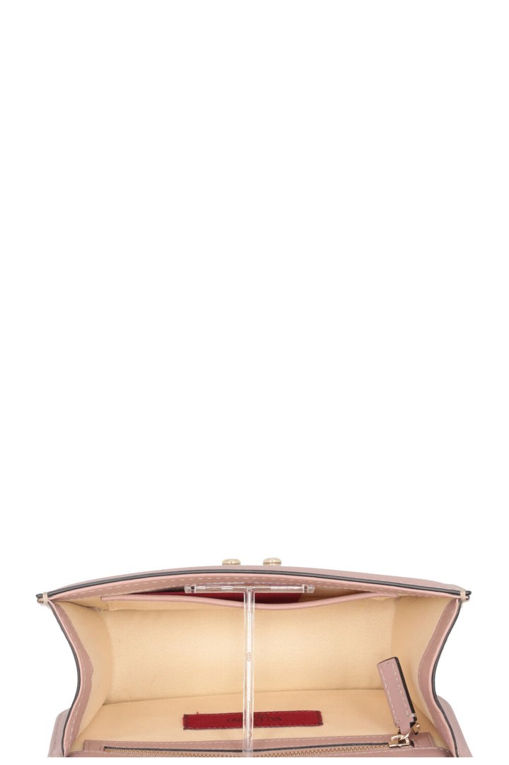 VALENTINO Glam Lock Bag Small Leather Blush Pink