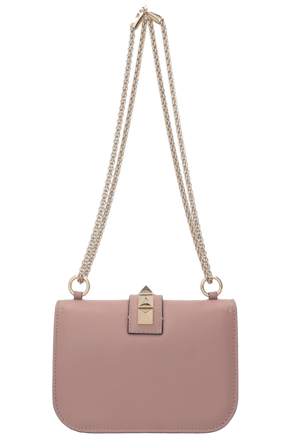 VALENTINO Glam Lock Bag Small Leather Blush Pink