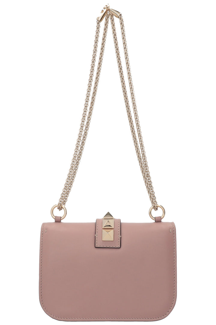 VALENTINO Glam Lock Bag Small Leather Blush Pink