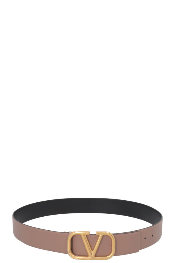 VALENTINO V Logo Reversible Belt Nude
