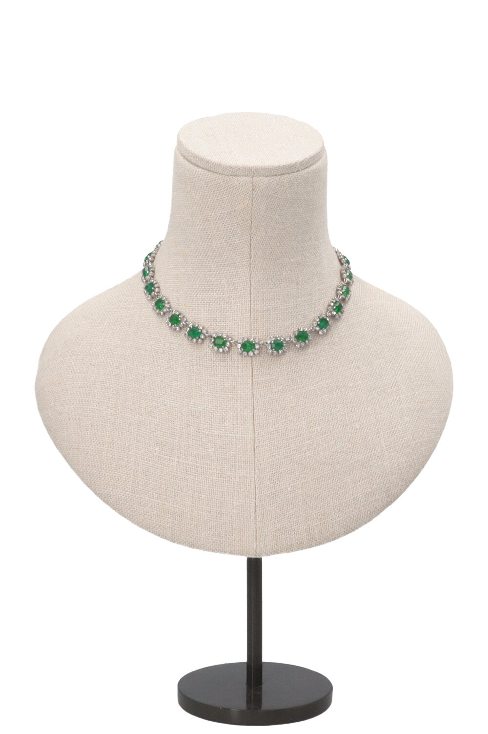 CHRISTAN DIOR Vintage Emerald Necklace + Earclips