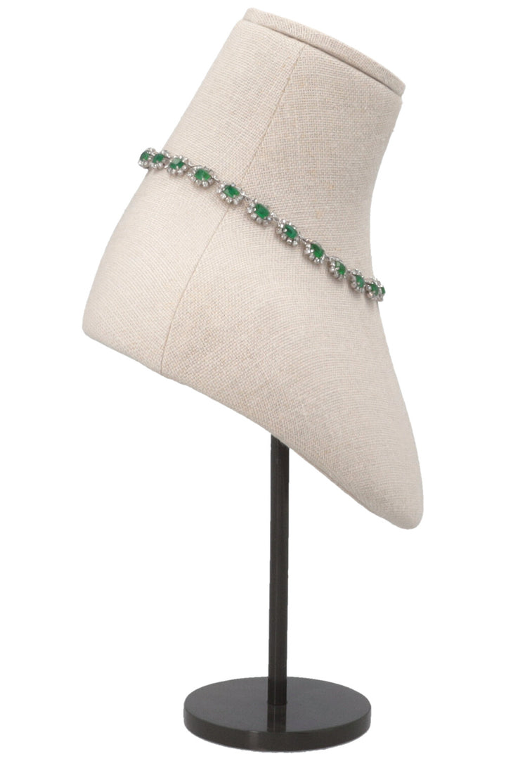 CHRISTAN DIOR Vintage Emerald Necklace + Earclips