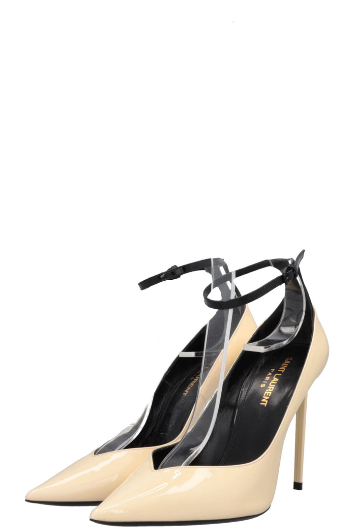 SAINT LAURENT Escarpins Zoe vernis ivoire