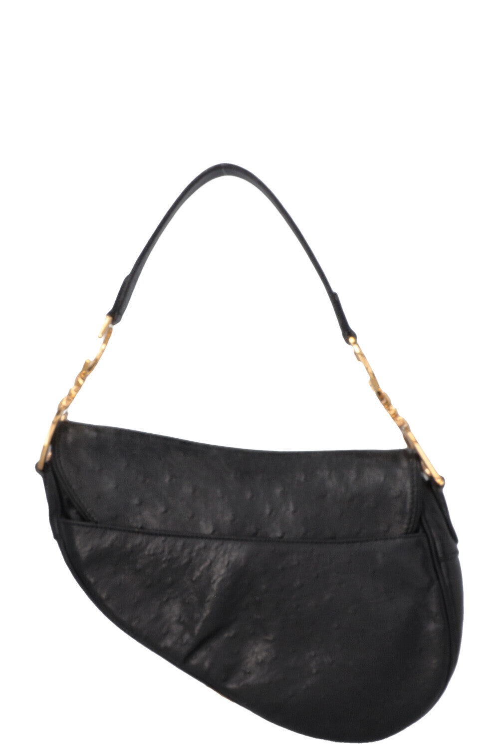 CHRISTIAN DIOR Vintage Saddle Bag Ostrich Black – REAWAKE