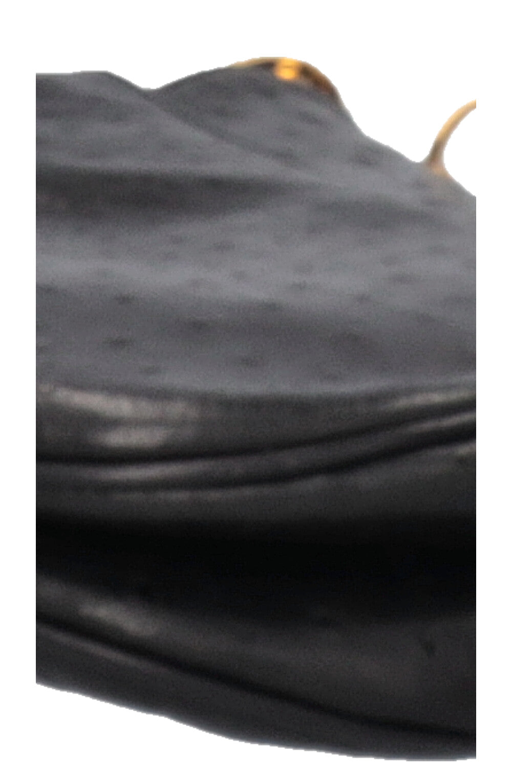 CHRISTIAN DIOR Vintage Saddle Bag Ostrich Black