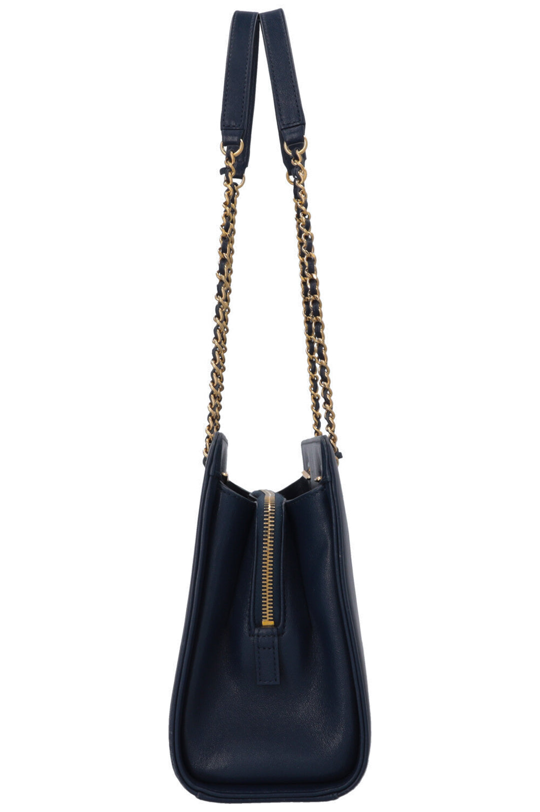 CHANEL Small Mademoiselle CC Quilted Tote Bag Navy