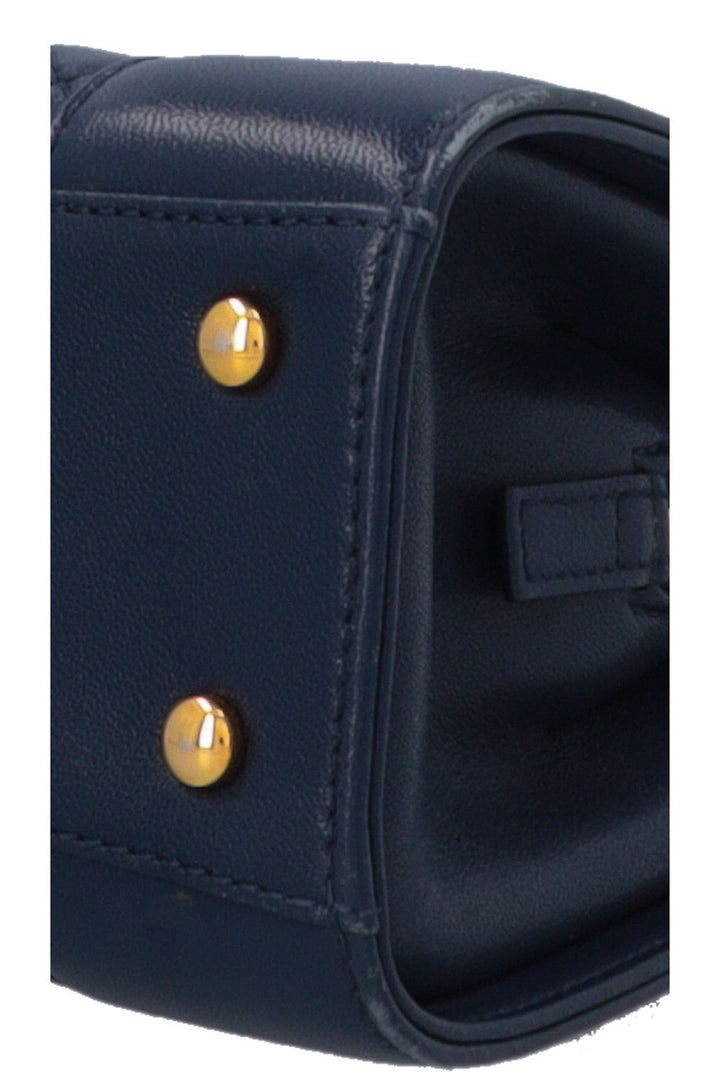 CHANEL Small Mademoiselle CC Quilted Tote Bag Navy