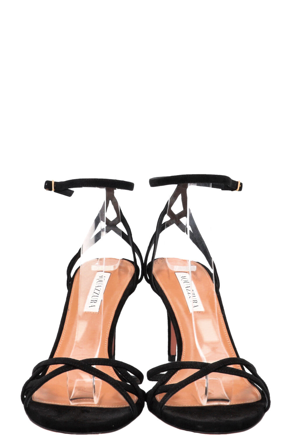 AQUAZZURA Talk To Me 75 Sandal Heels Suede Black