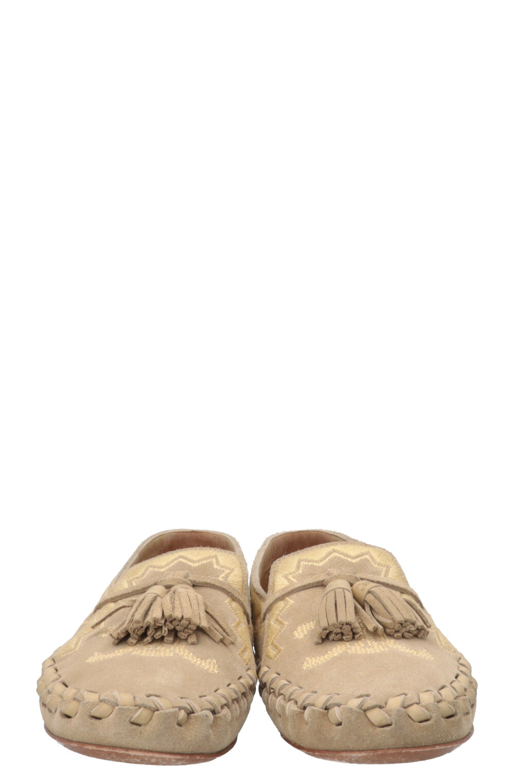CELINE Tassel Moccasins Suede Grey