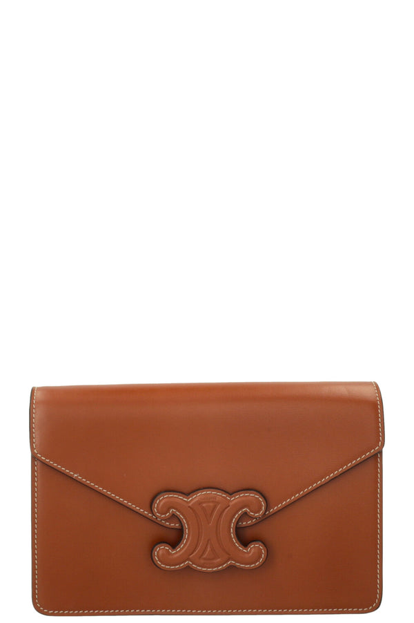 CELINE Triomphe Wallet On Chain Brown