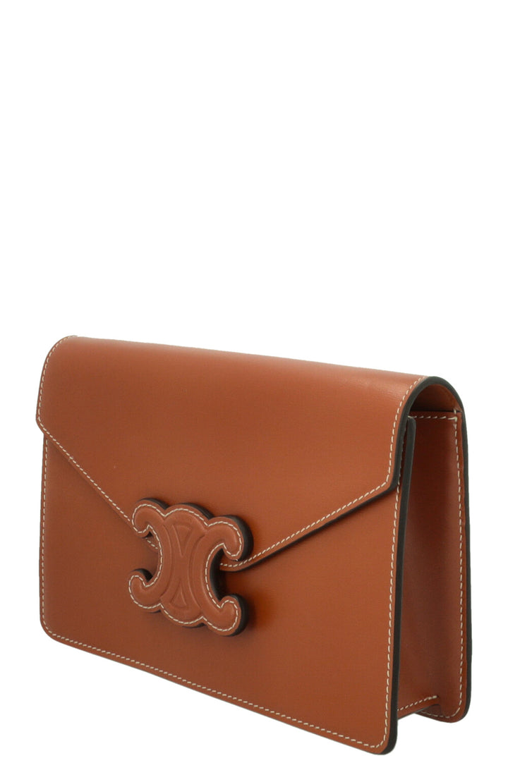 CELINE Triomphe Wallet On Chain Brown