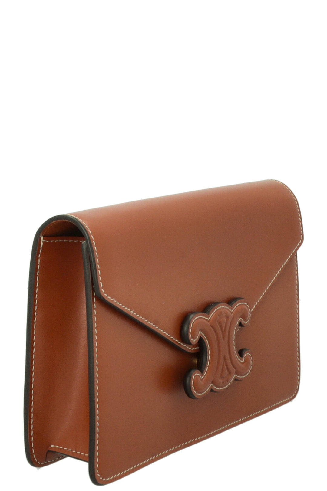 CELINE Triomphe Wallet On Chain Brown