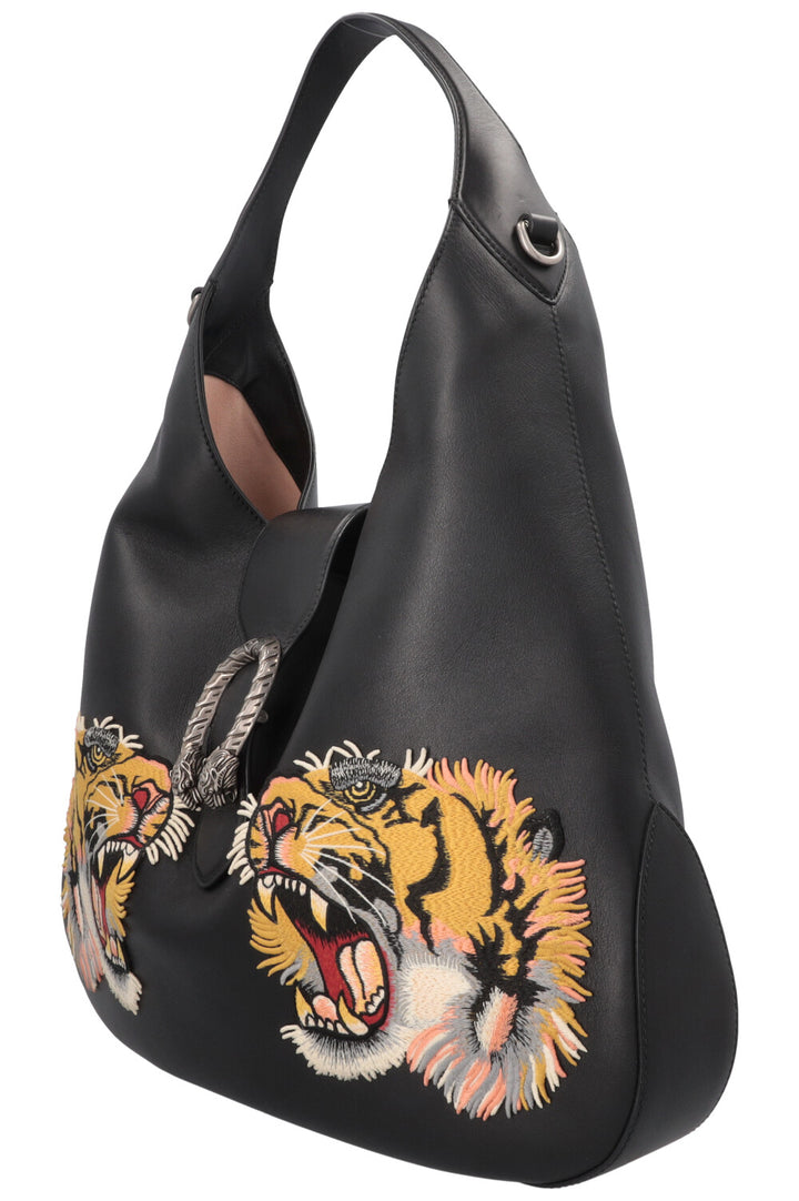 GUCCI Large Tiger Dionysus Hobo Bag Black