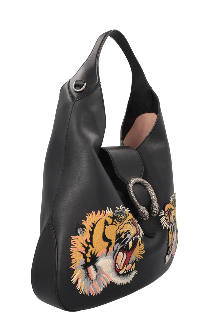 GUCCI Large Tiger Dionysus Hobo Bag Black