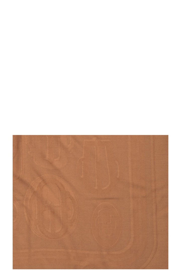 HERMÈS Bouclerie Moderne Scarf 140 Brown Cashmere Silk