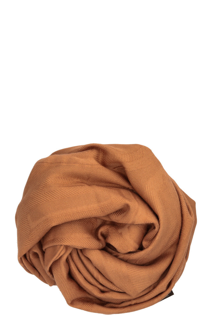 HERMÈS Bouclerie Moderne Scarf 140 Brown Cashmere Silk