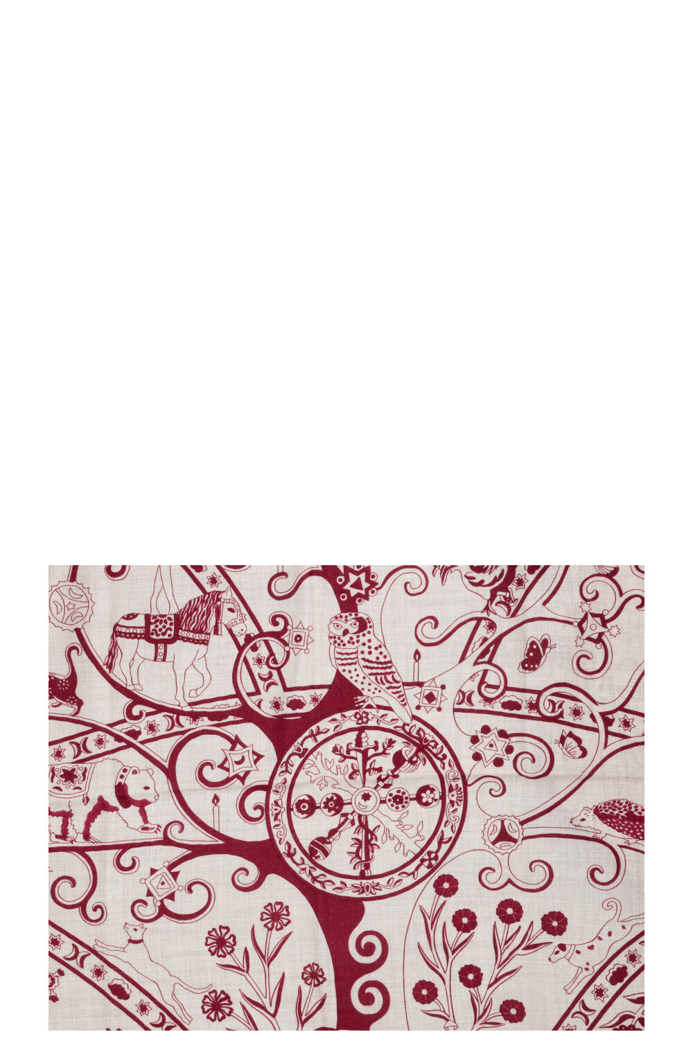 HERMÈS Peuple Du Vent 140 Scarf Cashmere Beige Fuchsia