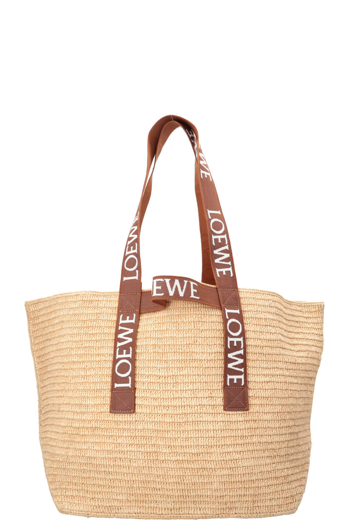 LOEWE Fold Shopper en raphia beige
