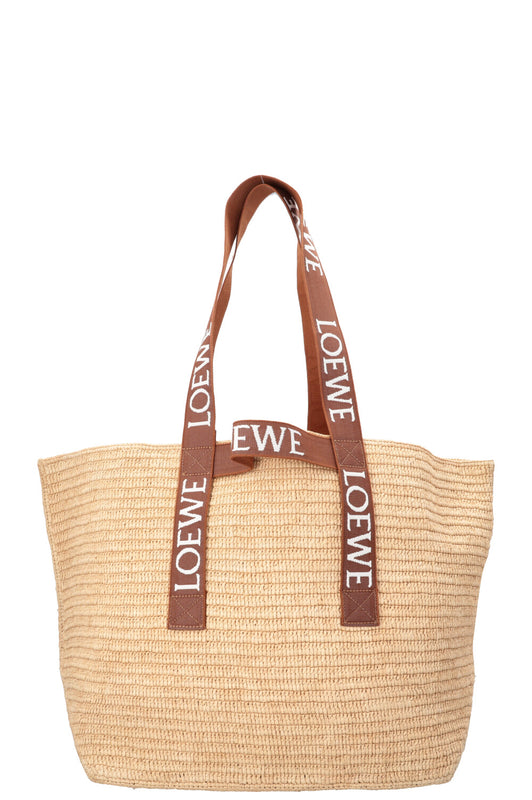 LOEWE Fold Shopper en raphia beige
