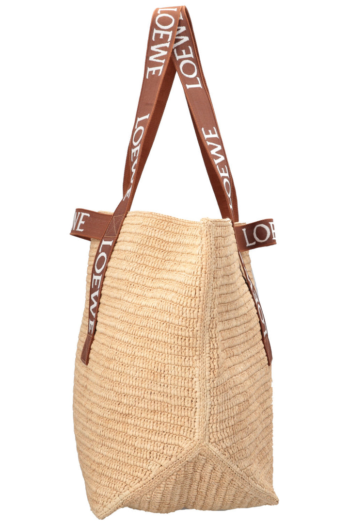 LOEWE Fold Shopper en raphia beige