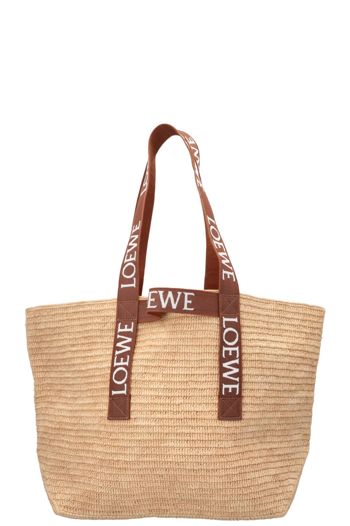 LOEWE Fold Shopper en raphia beige