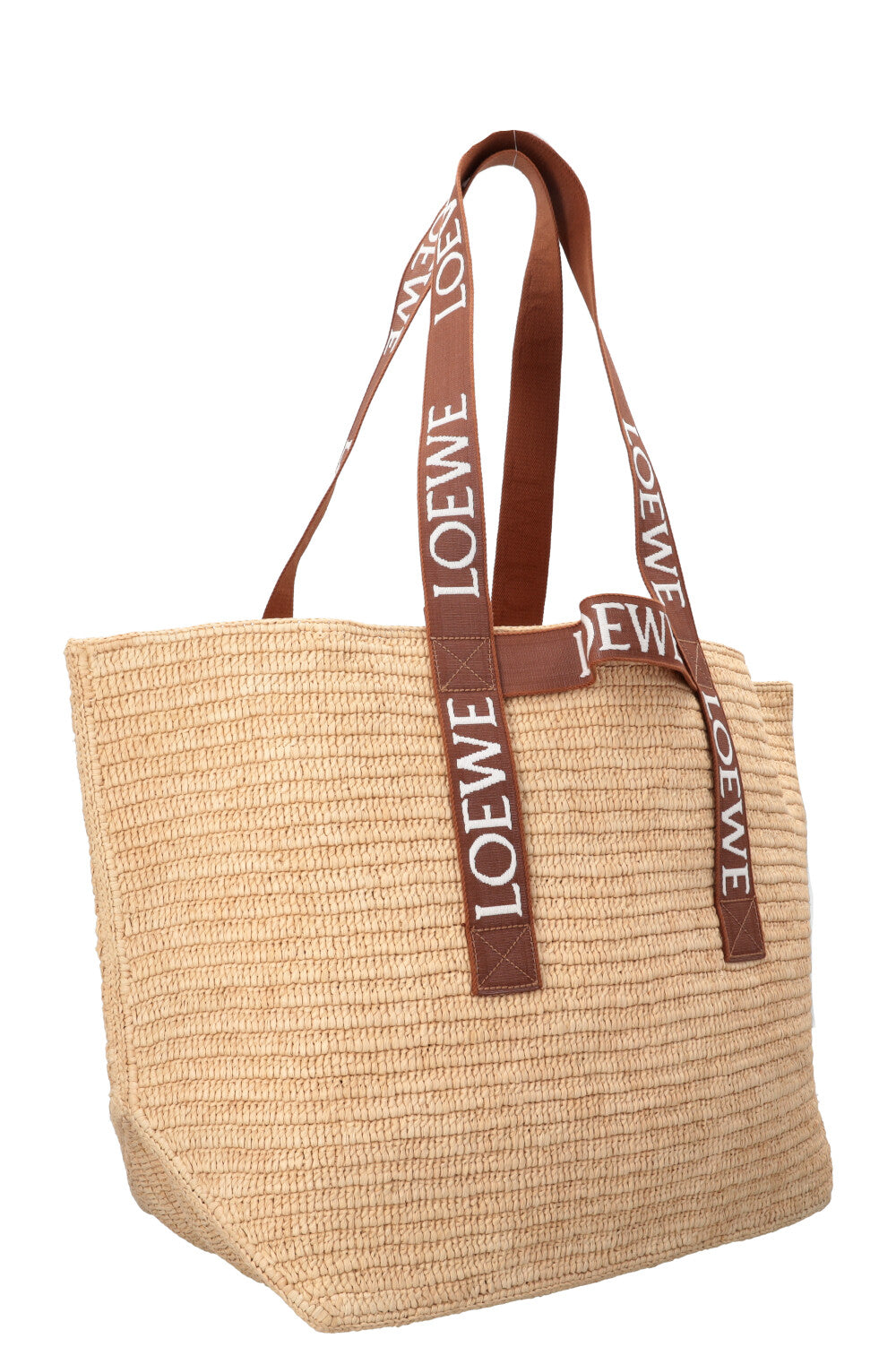 LOEWE Fold Shopper en raphia beige