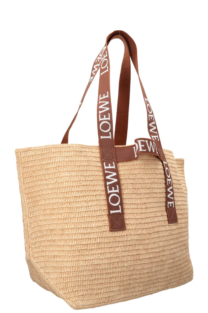 LOEWE Fold Shopper en raphia beige