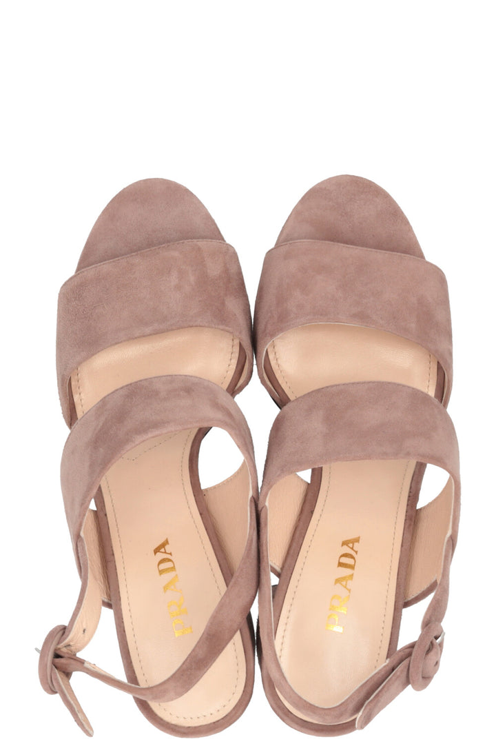 PRADA Escarpins à Talons Épais Daim Lilas