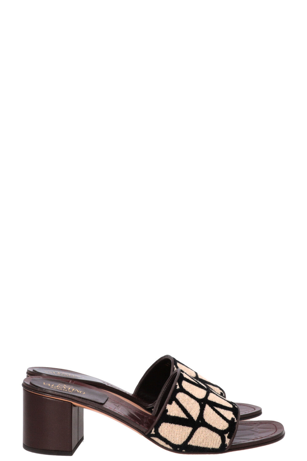 VALENTINO VLogo Slides Canvas Brown