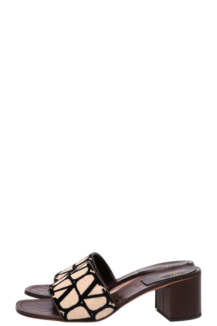 VALENTINO VLogo Slides Canvas Brown