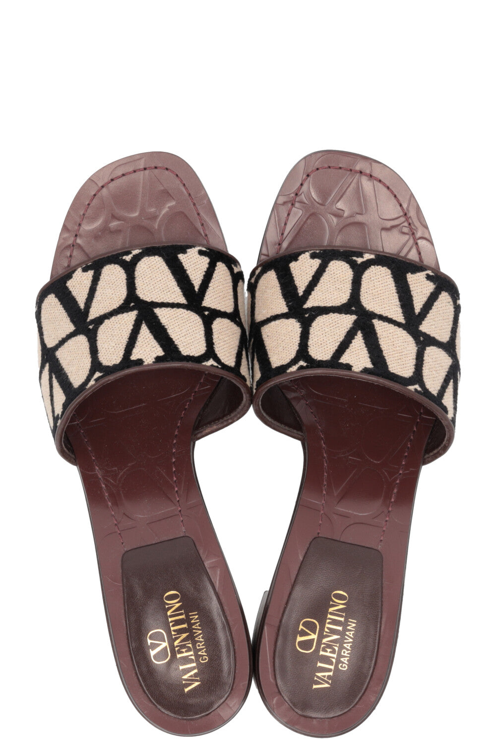 VALENTINO VLogo Slides Canvas Brown