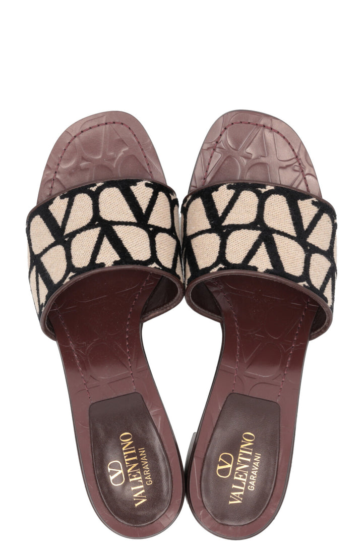 VALENTINO VLogo Slides Canvas Brown