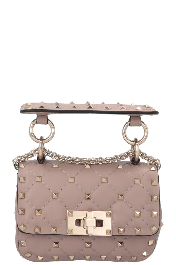 VALENTINO Rockstud Spike Micro Top Handle Crossbody Bag Nude