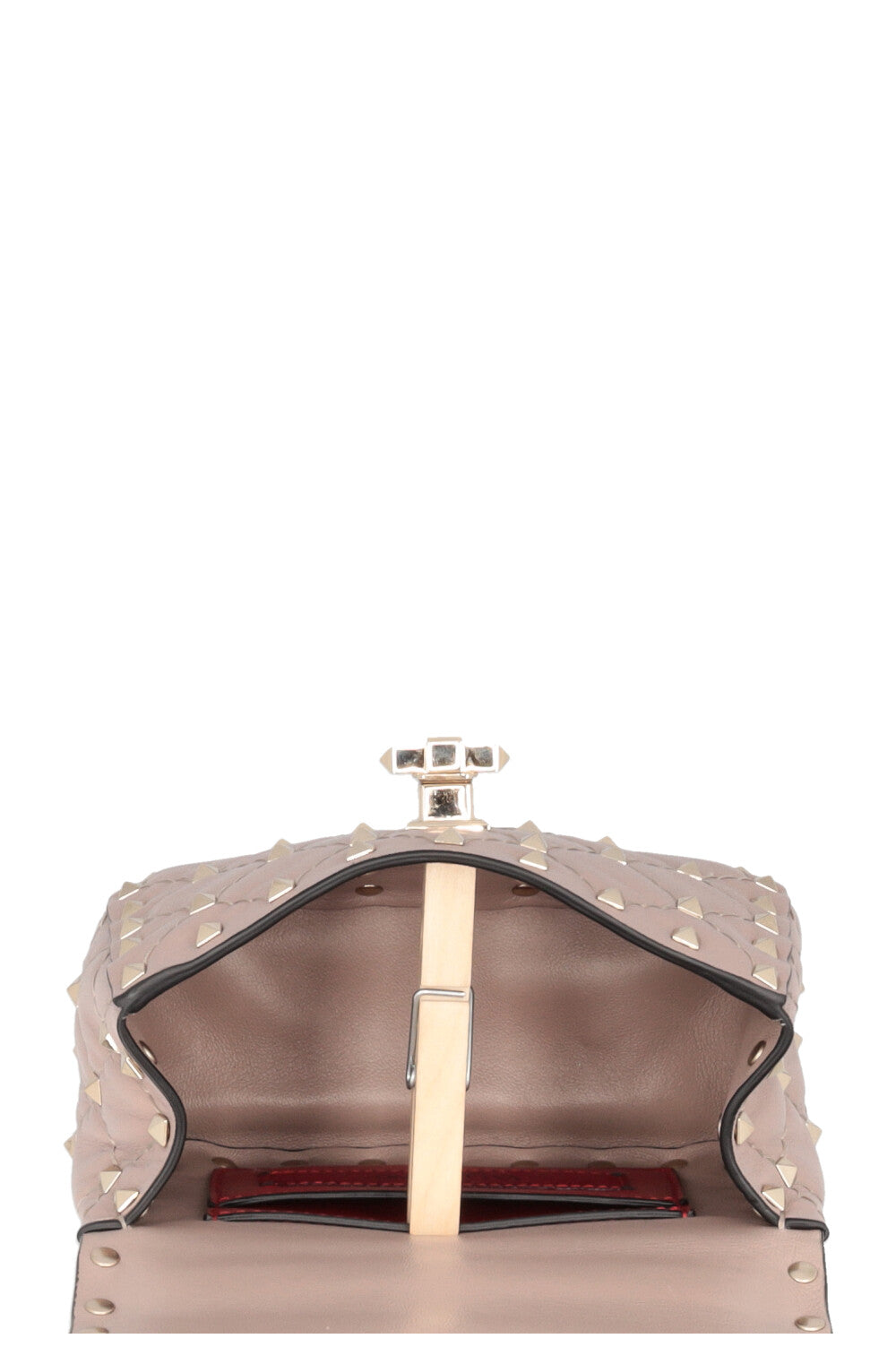 Sac bandoulière VALENTINO Rockstud Spike Micro à poignée supérieure, couleur nude