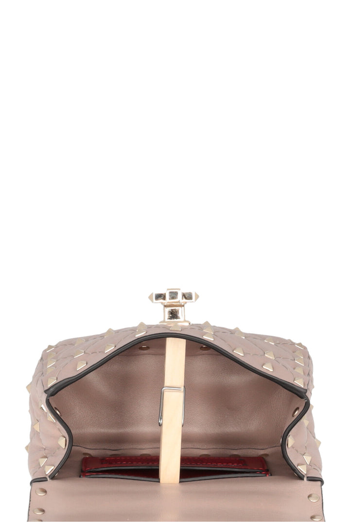 Sac bandoulière VALENTINO Rockstud Spike Micro à poignée supérieure, couleur nude