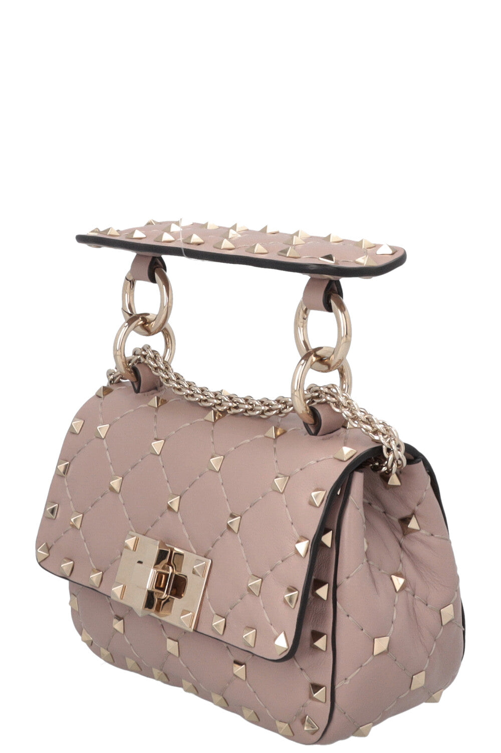Sac bandoulière VALENTINO Rockstud Spike Micro à poignée supérieure, couleur nude