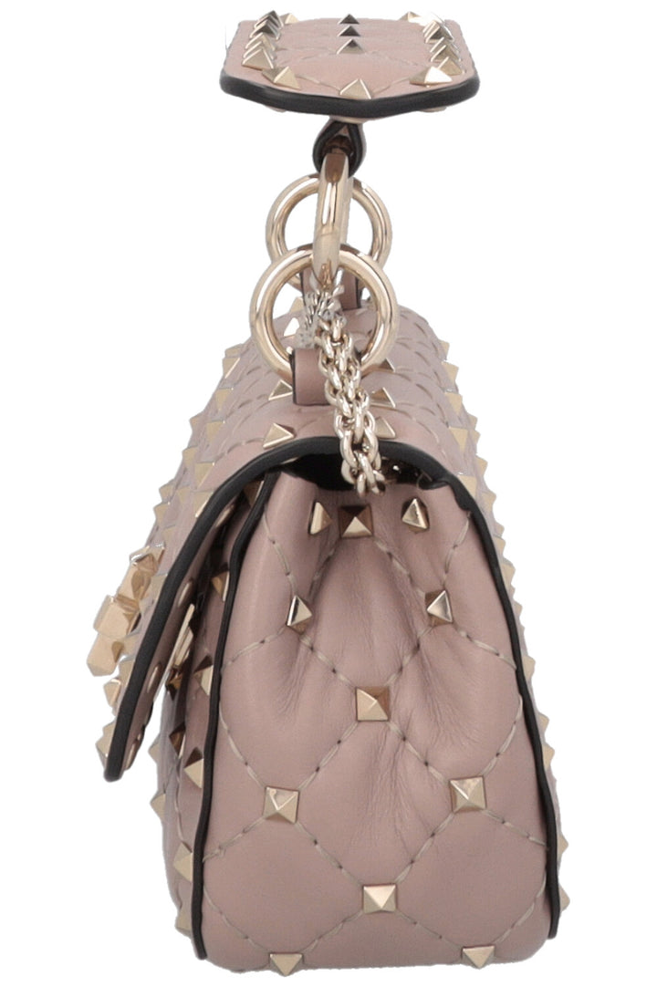 Sac bandoulière VALENTINO Rockstud Spike Micro à poignée supérieure, couleur nude