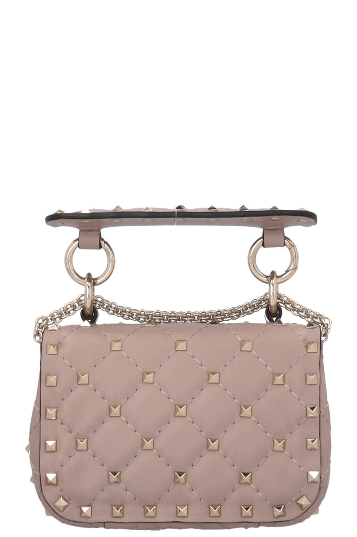Sac bandoulière VALENTINO Rockstud Spike Micro à poignée supérieure, couleur nude
