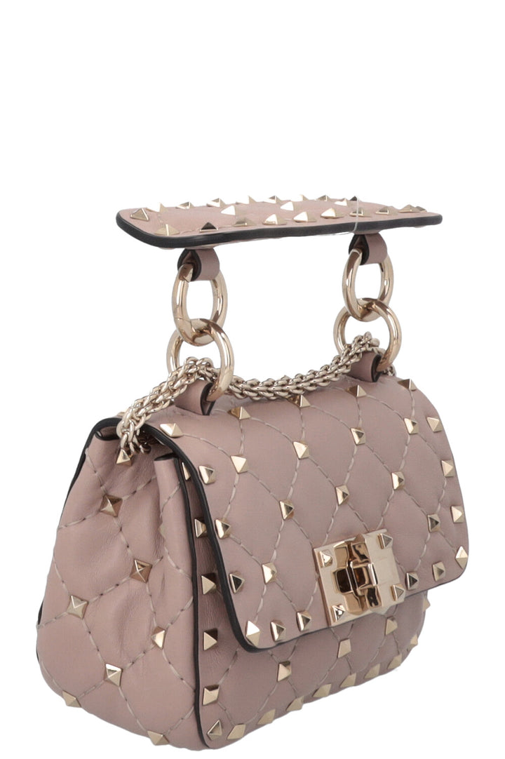 Sac bandoulière VALENTINO Rockstud Spike Micro à poignée supérieure, couleur nude