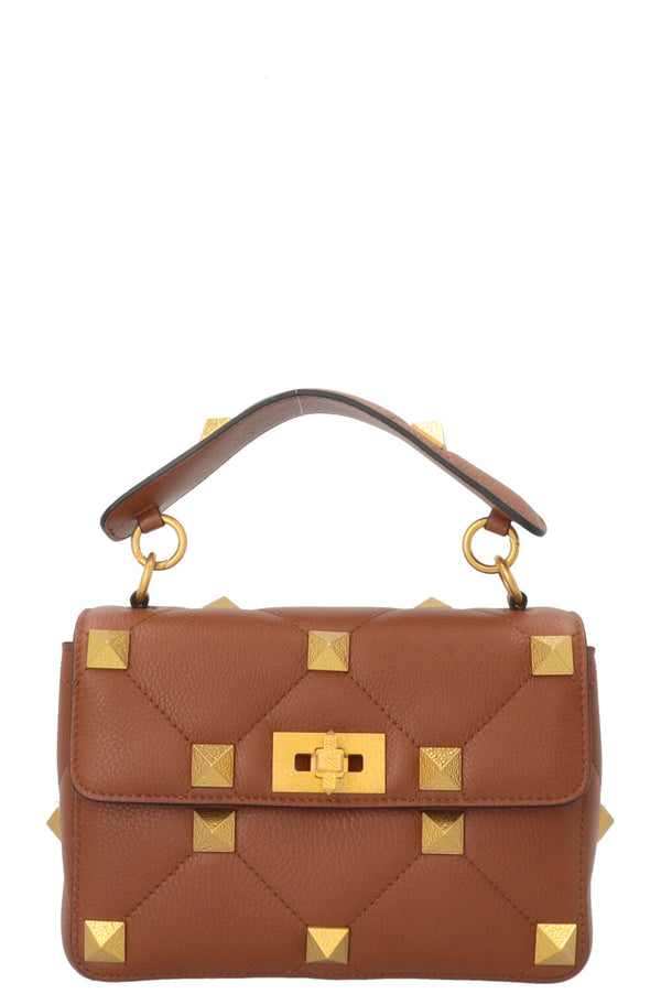 VALENTINO Roman Stud Top Handle Bag Brown
