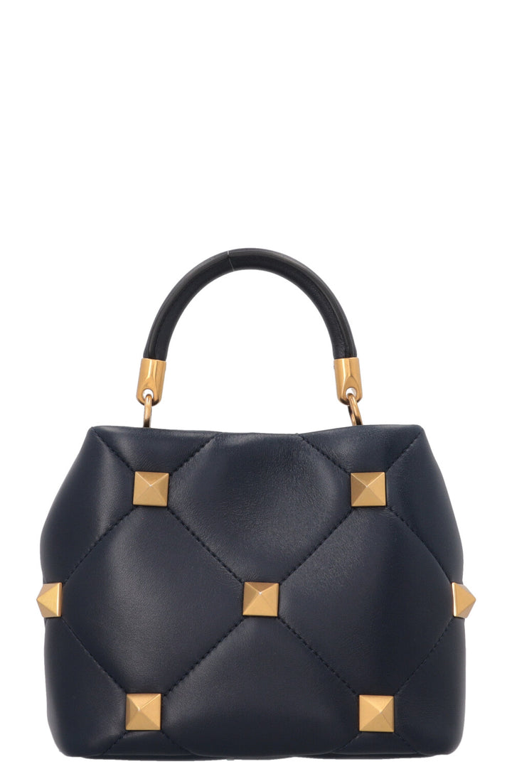 VALENTINO Roman Stud The Handle Bag Small Navy
