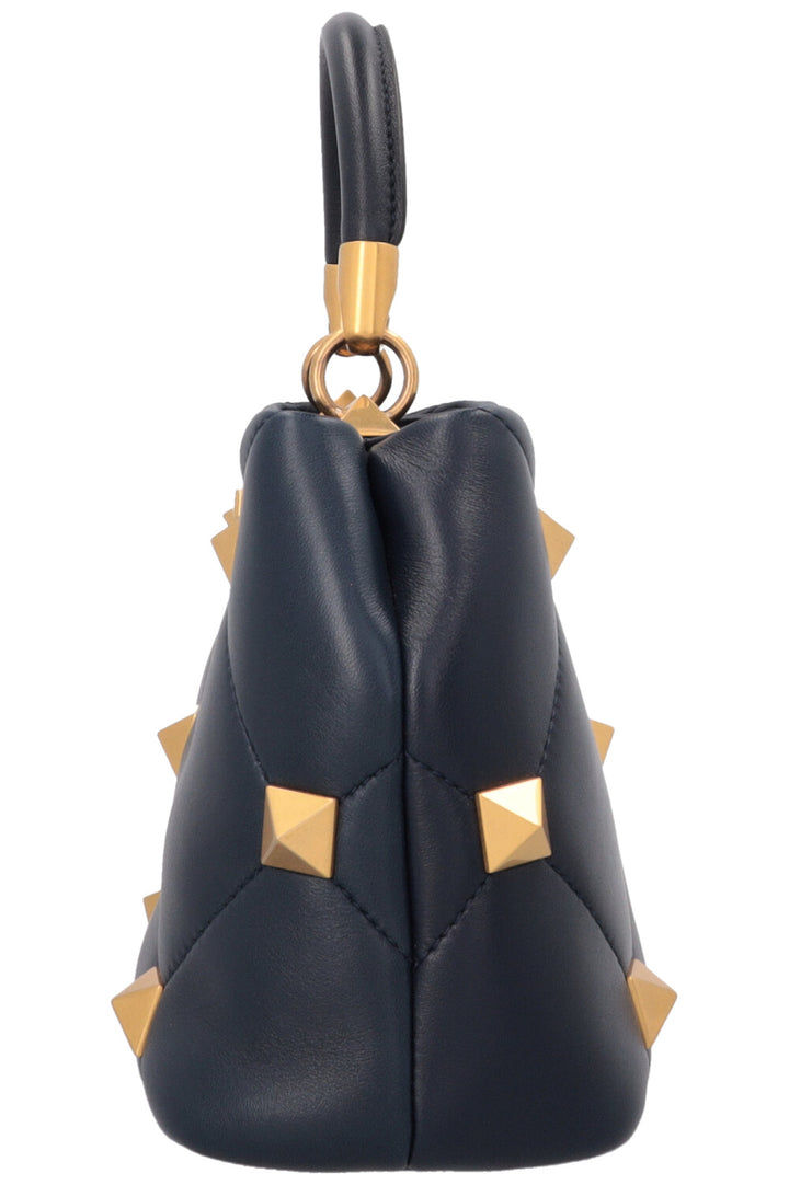 VALENTINO Roman Stud The Handle Bag Small Navy