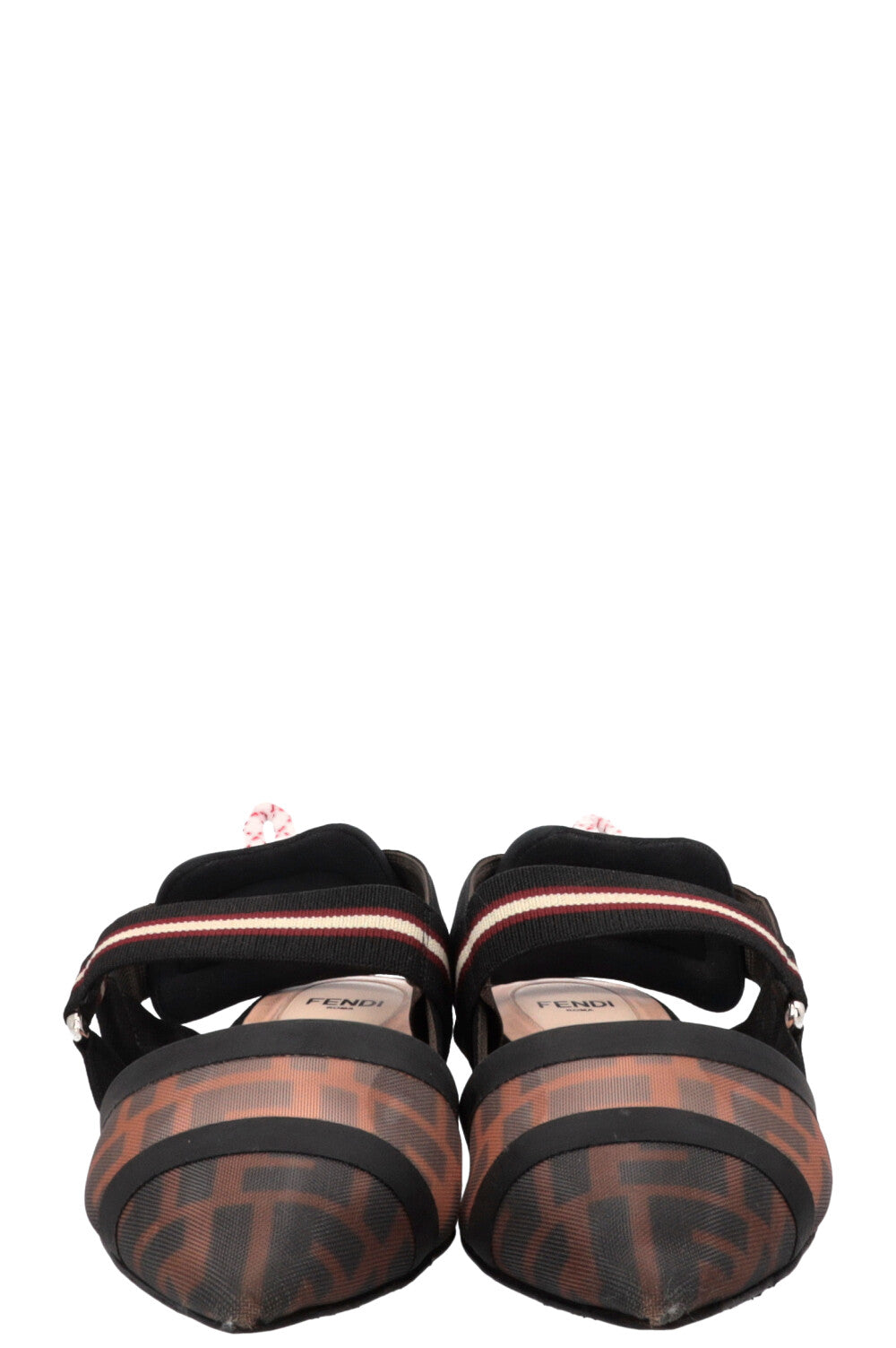 FENDI Colibri FF Motif Slingback Flats Brown
