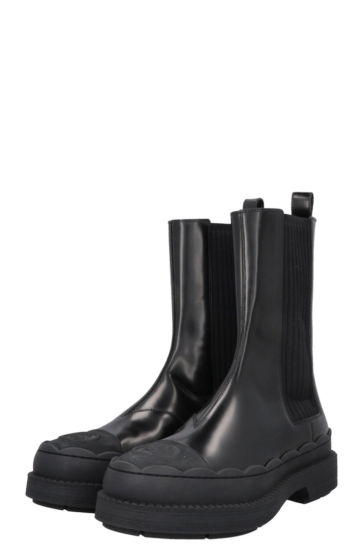 GUCCI Interlocking G Ankle Sock Boots Black