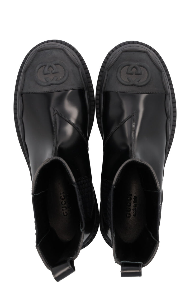 GUCCI Interlocking G Ankle Sock Boots Black