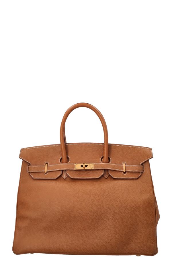 HERMÈS Birkin 35 Retourne Vache Ardennes Or