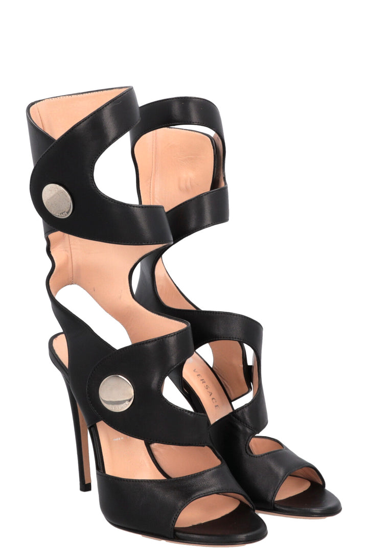 VERSACE Ankle Cuff Heels Black